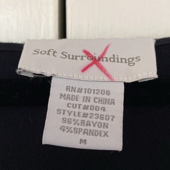 Soft Surroundings Eva Black Cowl‎ Neck Size Medium Rib Knit Long Sleeve Blouse - Picture 7 of 9